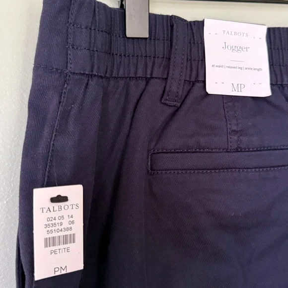NWT Talbots Women’s Jogger Pants Relaxed Leg Navy Blue Size Medium Petite - Picture 7 of 8